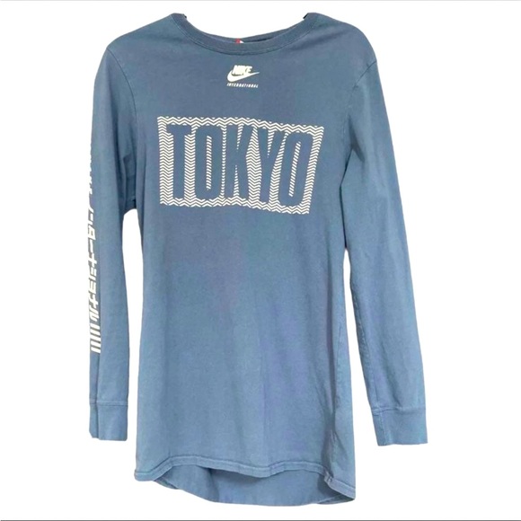 Nike International Tokyo Japan Hiragana Long Sleeve Top - Picture 1 of 5